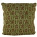Pillow - Homy home II, large soft knitted pillow - green, brown 24x24, includes insert