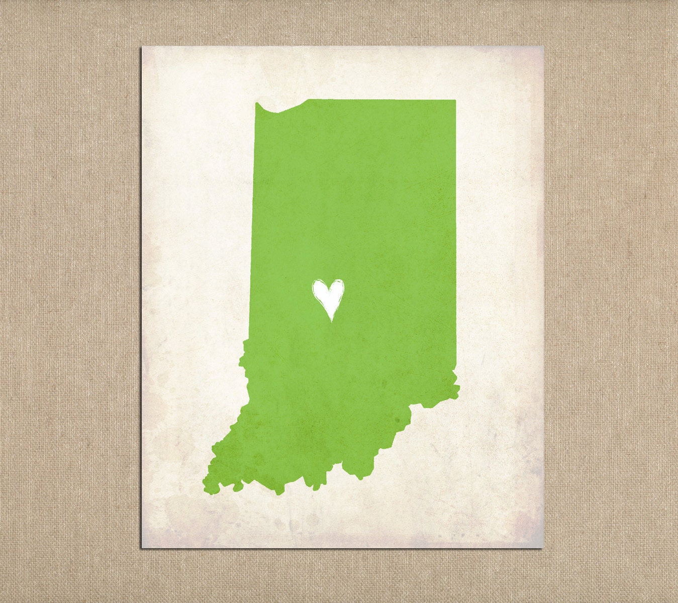 Indiana Love State Customizable Art Print