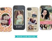 INSTANT DOWNLOAD - iPhone/iPod Cover Templates - Compatible with iPhone4 and iPhone5 - Be Happy - E565