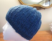 Blue Textured Beanie