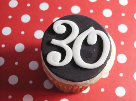 Number or monogram Fondant Cupcake Toppers with 2 digits or letters Il_170x135