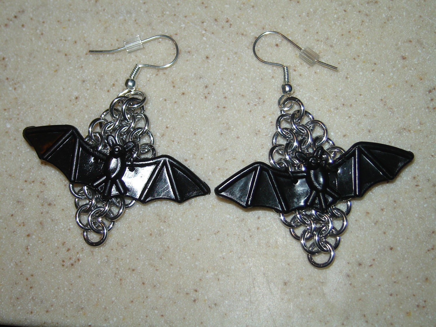 Chainmaille Bat Earrings (Customizable)