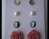 Trendy Everyday Wear Earrings. 4 Different Pair. SET E