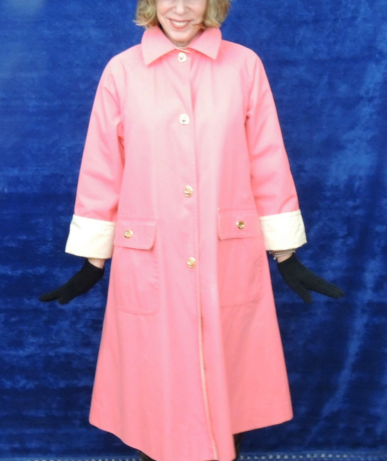 Pink Bonnie Cashin Trenchcoat/ LIKE NEW/Vintage Pink Coat/Cashin's Iconic Buckles, Big Pockets