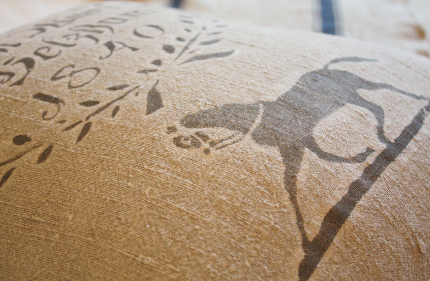 1840 Equestrian European Grain Sack Cushion cover