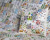 Modern I SPY Japanese Kawaii Patchwork Quilt and Pillow Cover Set