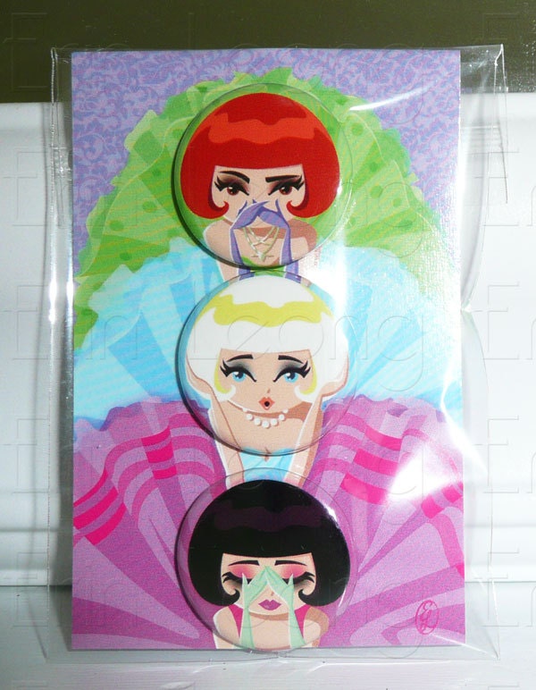 3 Wise Girls Button Set - (Speak-Hear-See No Evil)