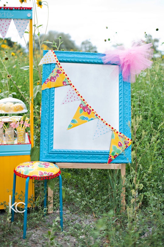 Strawberry Lemonade Stand Oilcloth Indoor/Outdoor Banner - 8ft