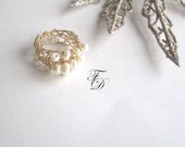 Fresh water pearls Wire crochet 14k gold filled ring, OOAK Ring,custom ring-Any Size