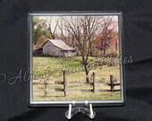 Country Farm Barn Photo Coasters