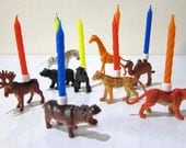 Zoo Animal PARTY ANIMALS Birthday Candle Holders set of 9