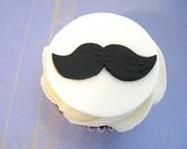 Little Man  Mustache Fondant  Cupcake Toppers