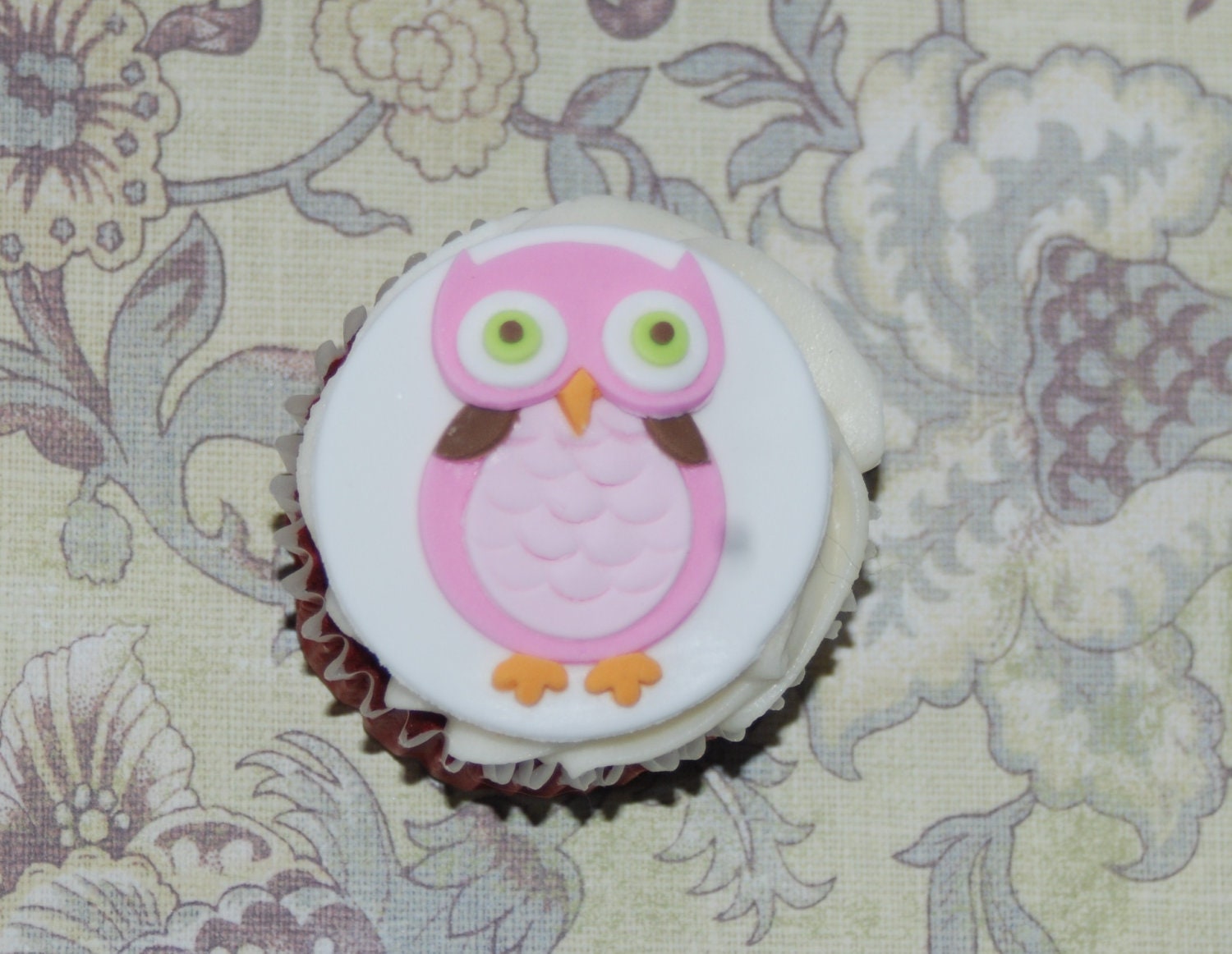 Pink Owl Based on A Blissful Nest Printable Fondant Cupcake Toppers