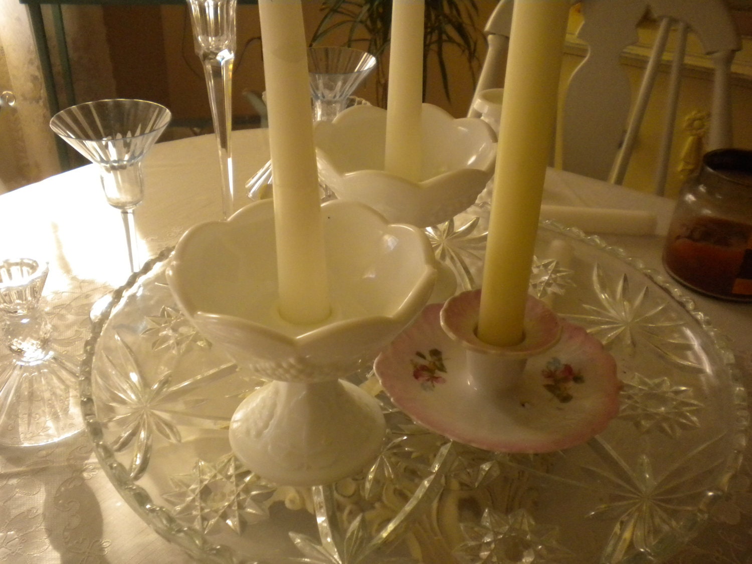 Eclectic Vintage 3 Piece Candlestick Set