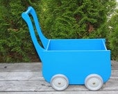Wooden cart / pushchair / stroller Blue