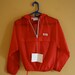 Vintage SOS Windbreaker / NOS red nylon zip up jacket / Children size 10 to 12 / Fanny Pack Coat