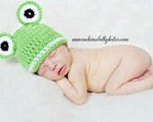 Baby Boy Frog Hat FREE SHIPPING Newborn Baby Boy Crochet Froggy Hat Photo Prop 0-3 and 3-6 months Available