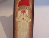 Christmas, Santa Claus, Ornament, Holiday, Santa, Plaque, Hand Painted, Handmade