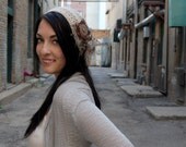 Feather Hair Clip Brooch -- Brown with Silver