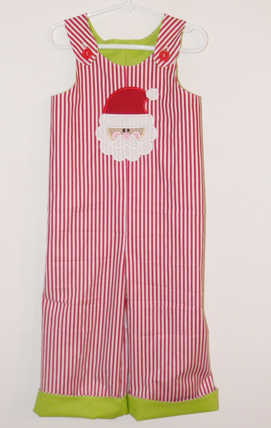 Adorable boys applique Santa and Elf reversible Christmas longall