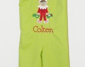 Adorable boys applique Santa and Elf reversible Christmas longall