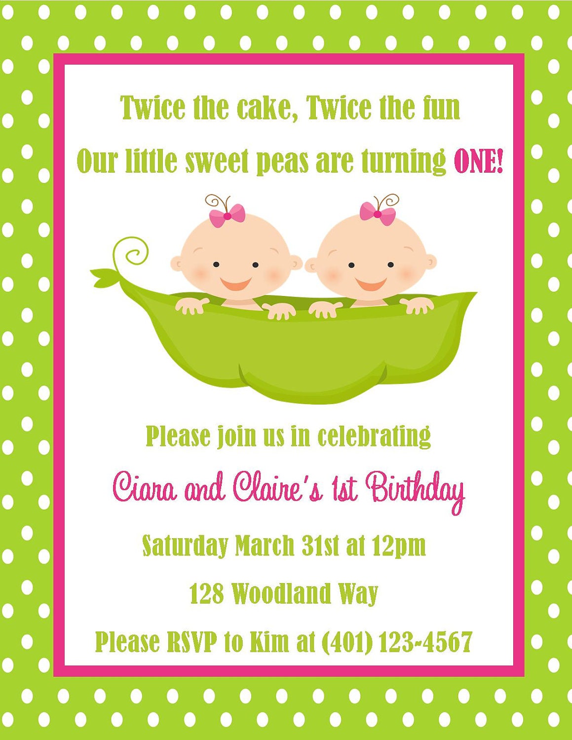 Twins Birthday Invitations