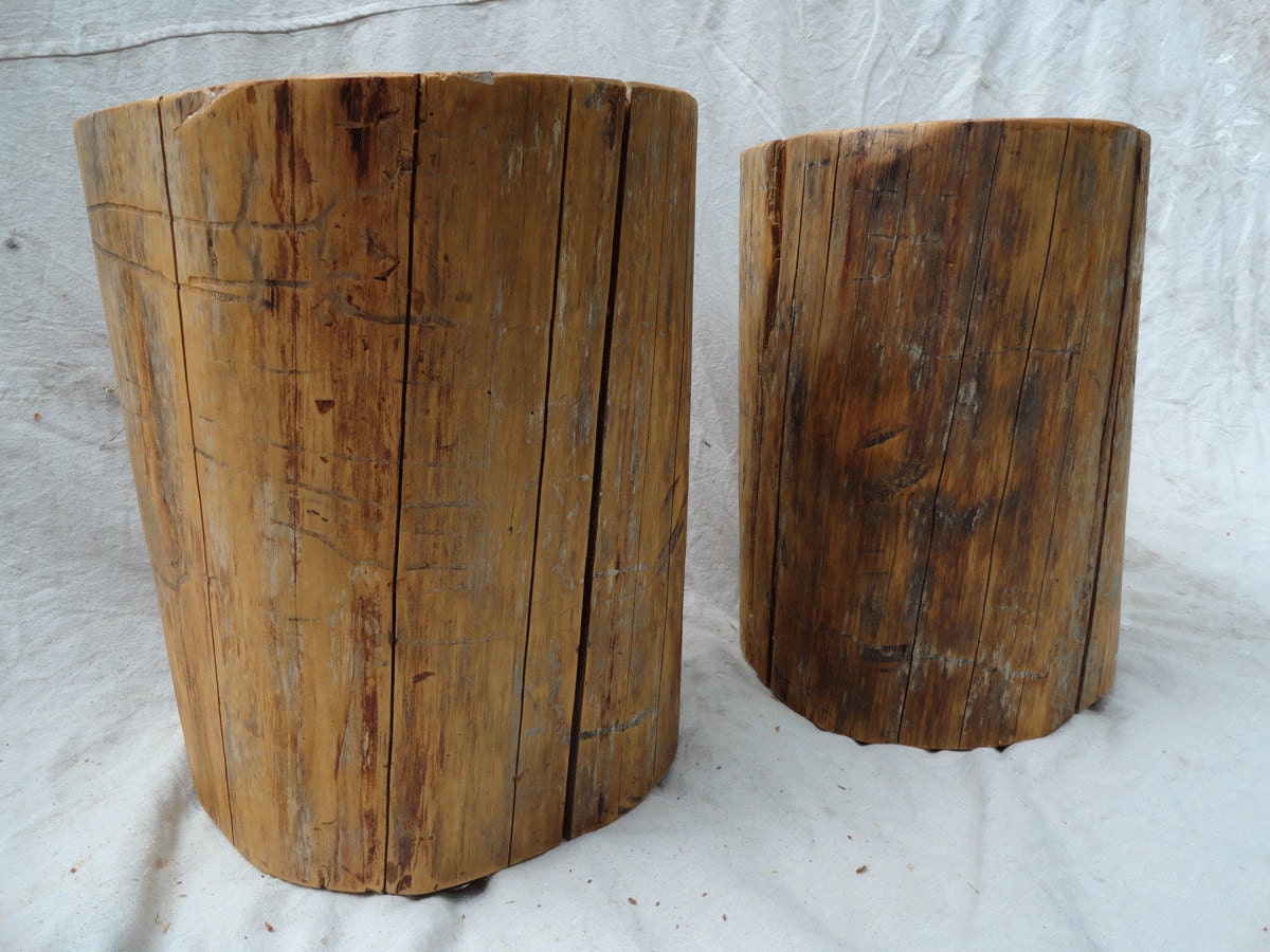 Hardwood stump tables