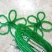 7 -24 Inch Strands of Green Glass Seed Beads Strung on Green Floral Wire