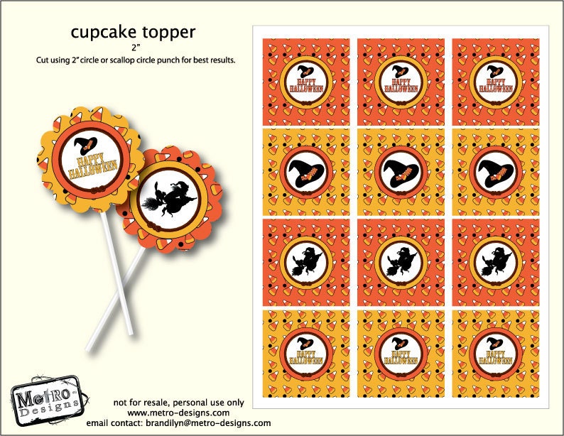 Halloween Cupcake Toppers - Instant Download Il_570xn