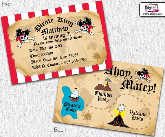 Pirate Invitation - Digital File Il_570xn