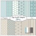 Bliss Digital Scrapbook Paper (Blue & Brown Scrapbook Paper), Instant Download