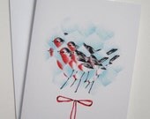 Robin // Holiday card with envelope