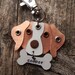 Keychain ID Key Chain Tag Brittany Spaniel Dog Breed Dog Pet Lover Copper Aluminum Custom Rivets Stamped