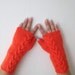 Orange Wool Fingerless Gloves Armwarmers Hand Knit Chic Winter Accessories Winter Fashion,halloween,christmas