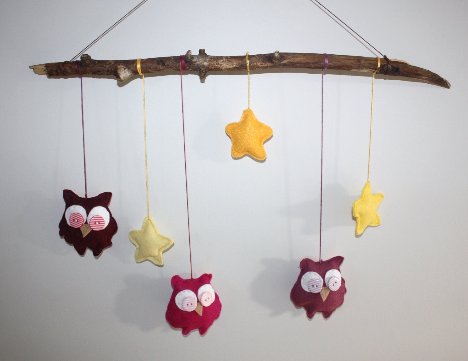 Owl, Star and Tree Branch Baby Mobile