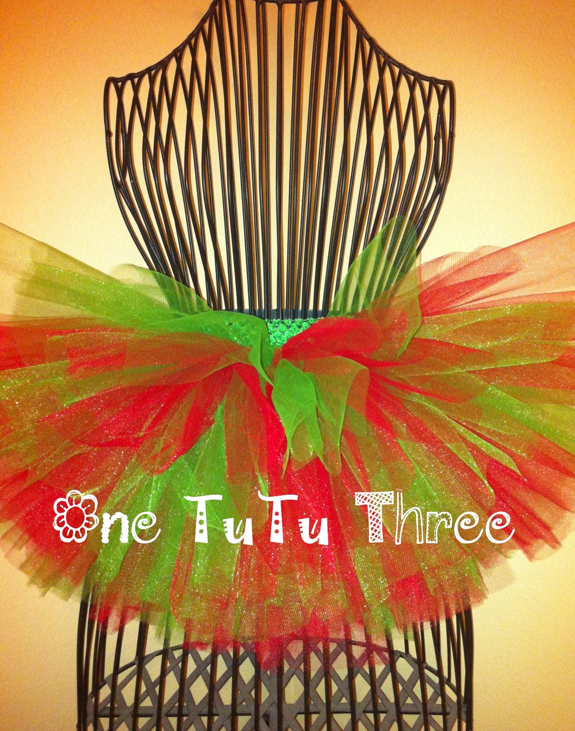 Elf TuTu with Christmas Green and Red
