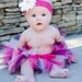 Posh Collection Pink Purple and Ivory Tutu with Matching Daisy Headband baby tutu PInk tutu Newborn tutu Photography prop