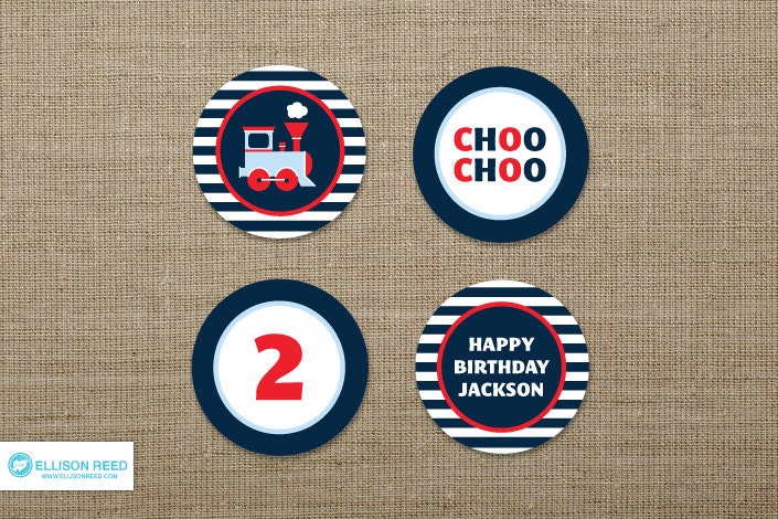 Train Printable - Train Birthday - Train Cupcake Toppers - decorations - choo choo - printable party - 2nd birthday - 1st birthday Il_570xn