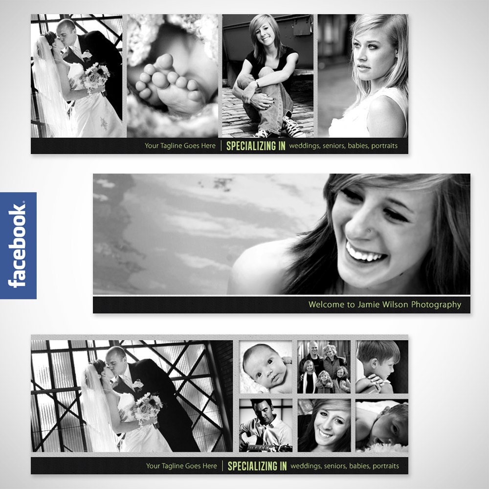 Facebook Timeline Cover Page - Set of 3 Timeline Cover Images - INSTANT DOWNLOAD
