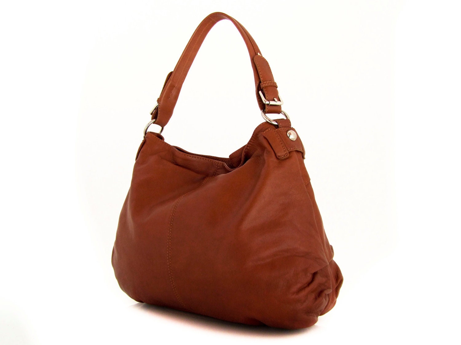 Handmade Leather Handbag Bag Purse Hobo in Tanned -.- the Hinae -.-