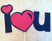 I LOVE YOU on a stick, Wedding photo props, photo booth props