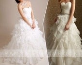 Oceane/wedding gown/bridal dress/bride/custom made/plus size/sweetheart neckline/vintage style/train