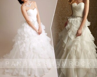 Oceane/wedding gown/bridal dress/bride/custom made/plus size/sweetheart neckline/vintage style/train