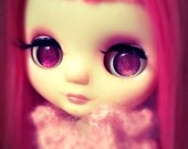 OOAK Middie Blythe Hand Painted Glass Eyechips, Mystical Mauve