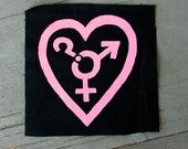 Gender Heart screenprint patch