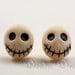 Cute Goth Lolita Skull Earrings - Polymer Clay Stud Post Back Earrings - Polymer Clay Skulls - Goth Kawaii Jewelry