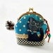 Coin purse, Cat purse, Metal frame purse, 10 cm frame purse, kitty coin purse