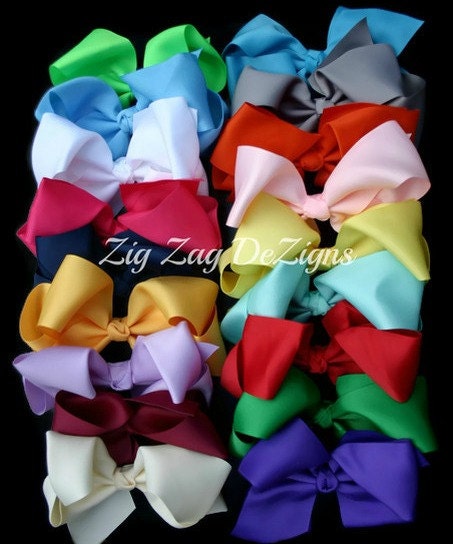 SALE Extra Large Boutique Bows - Choose 1 - Turquoise Orange Red Green Yellow Pink Maroon Navy Hot PInk Blue Red Purple Whtie and More