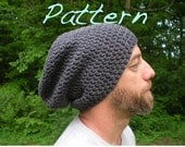 PATTERN:  SIMPLE and EASY, The Perfect Slouch-  Unisex, slouchy beanie, crochet hat P D F, InsTanT DOwnLoaD, permission to sell