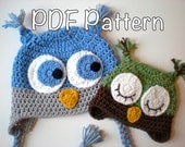 PATTERN:  Owl Hat, size newborn to adult, baby kid animal hat, easy crochet pdf, InStaNT DownLOaD Permission To Sell